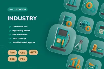 Industrie 3D Icon Pack