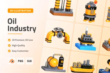 Industrie pétrolière Pack 3D Icon