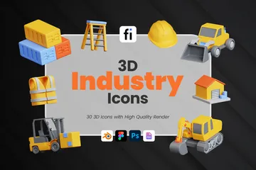 Industry 3D Icon Pack