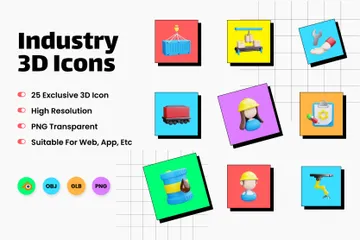 Industry 3D Icon Pack