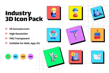 Industry 3D Icon Pack