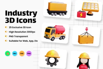 Industry 3D Icon Pack