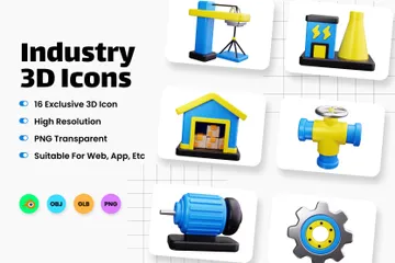 Industry 3D Icon Pack