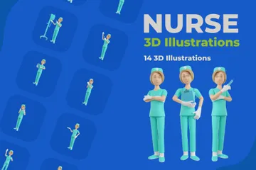 Infirmière Pack 3D Illustration