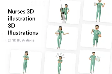 Infirmières Pack 3D Illustration