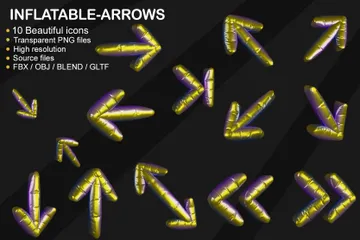 Inflatable Arrows 3D Icon Pack