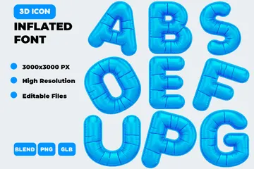 Inflated Font 3D Icon Pack