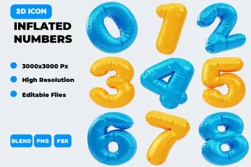 Inflated Numbers 3D Icon Pack