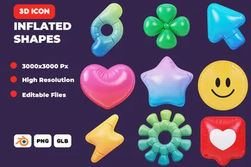 Inflated Shapes 3D Icon Pack