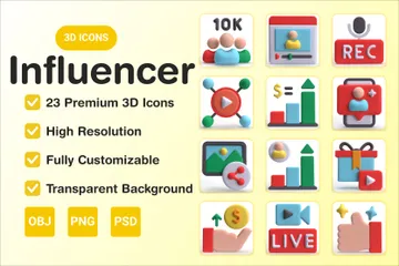 Influencer 3D Icon Pack