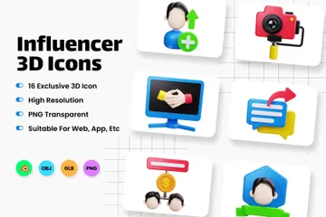 Influencer 3D Icon Pack