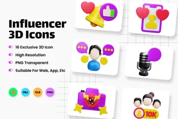 Influencer 3D Icon Pack