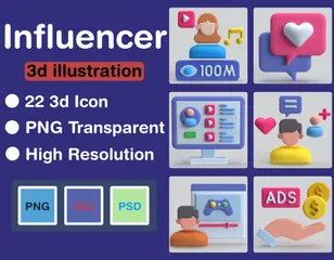 Influencer 3D Icon Pack