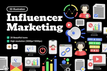 Influencer Marketing 3D Icon Pack
