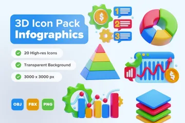 Infografías Paquete de Icon 3D