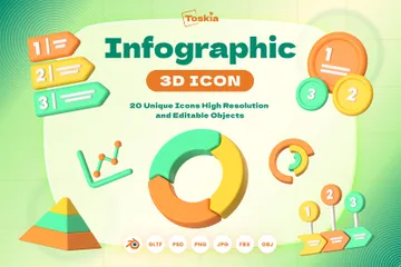 Infografía Paquete de Icon 3D