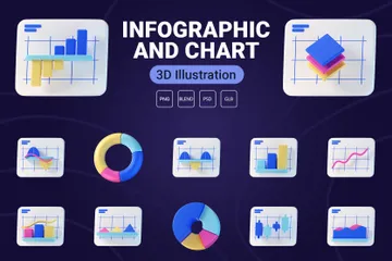 Infografía y gráfico Paquete de Icon 3D