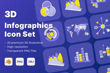 Infografías Paquete de Icon 3D