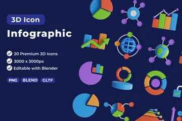 Infográfico Pacote de Icon 3D