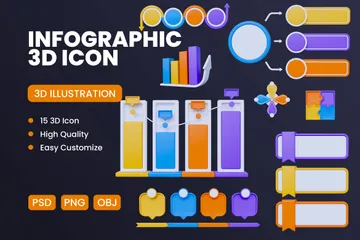 Infográfico Pacote de Icon 3D