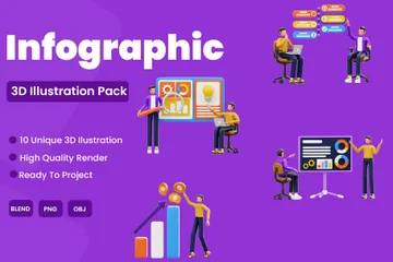 Infográfico Pacote de Illustration 3D