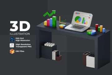 Infográfico de negócios Pacote de Illustration 3D