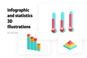 Infográfico e estatísticas Pacote de Illustration 3D