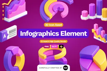 Elemento infográfico Pacote de Icon 3D