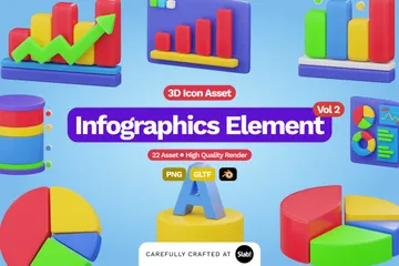 Elemento Infográfico Vol.2 Pacote de Icon 3D