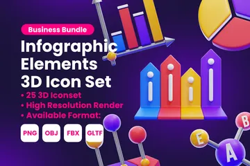 Elementos infográficos Pacote de Icon 3D