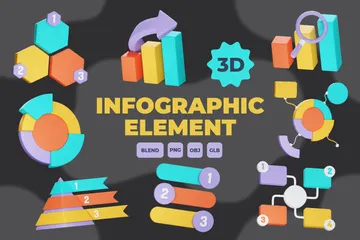 Infografik-Elemente 3D Icon Pack