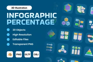 Infografik Prozentsatz 3D Icon Pack