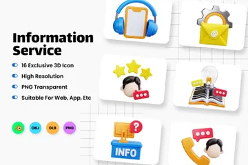 Information Service 3D Icon Pack