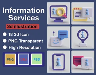 Information Services 3D Icon Pack