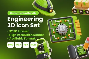 Ingénierie Pack 3D Icon