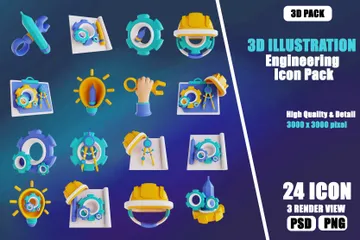 Ingénierie Pack 3D Icon