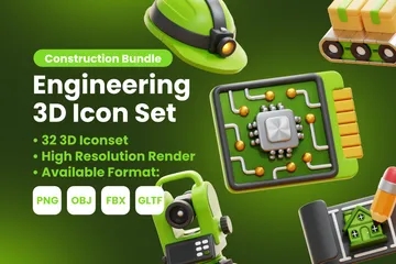 Maschinenbau 3D Icon Pack