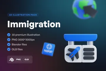 Inmigración Paquete de Icon 3D