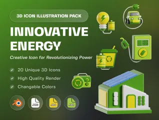 혁신적인 에너지 3D Icon 팩
