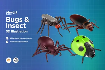Insetos e insetos Pacote de Icon 3D