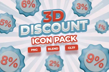 Insignia de descuento Paquete de Icon 3D