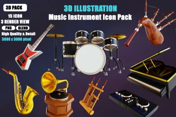 Instrument de musique Pack 3D Icon