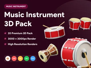 Instrument de musique 3D Icon Pack