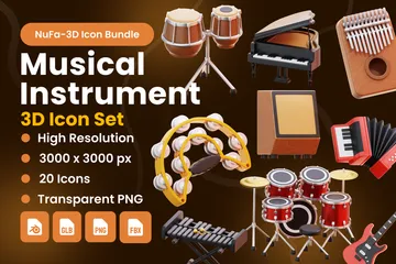 Instrumento musical Pacote de Icon 3D