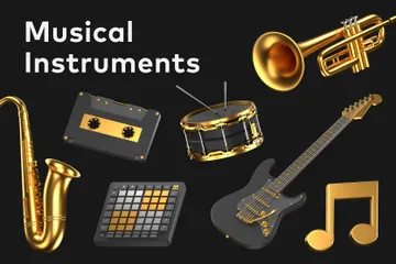 Instrumentos musicais Pacote de Icon 3D