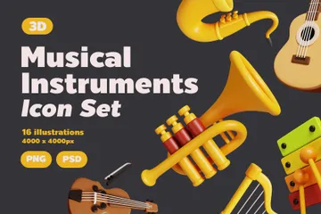 Instruments de musique Pack 3D Illustration