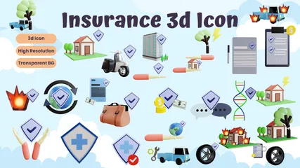 保険 3D Iconパック