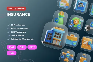 Insurance 3D Icon Pack