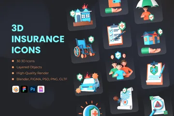 Insurance 3D Icon Pack