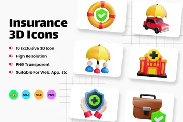 Insurance 3D Icon Pack